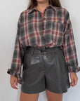 Haveone - Short in ecopelle grigio