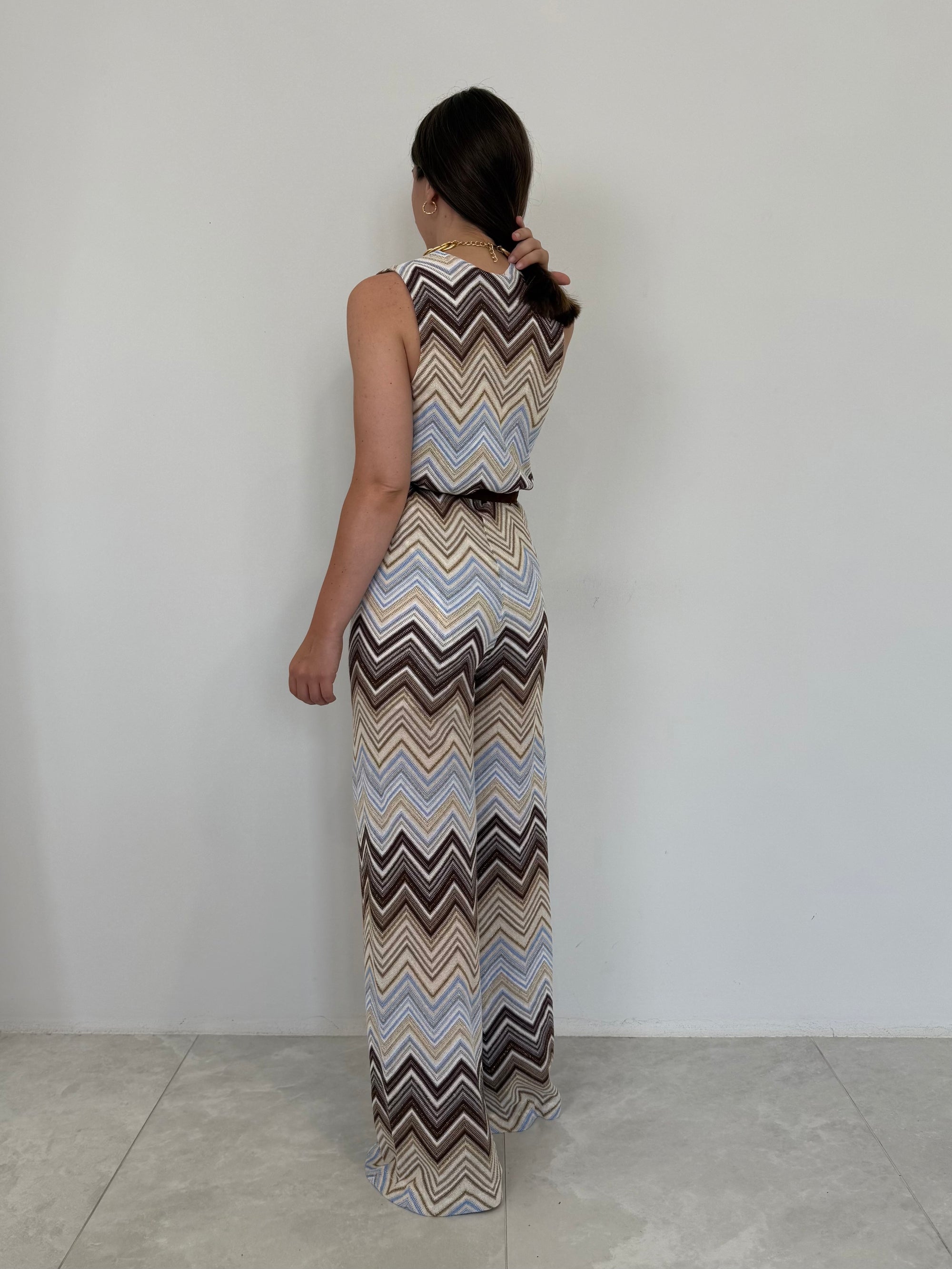 Tensione In - Tuta zigzag azzurra