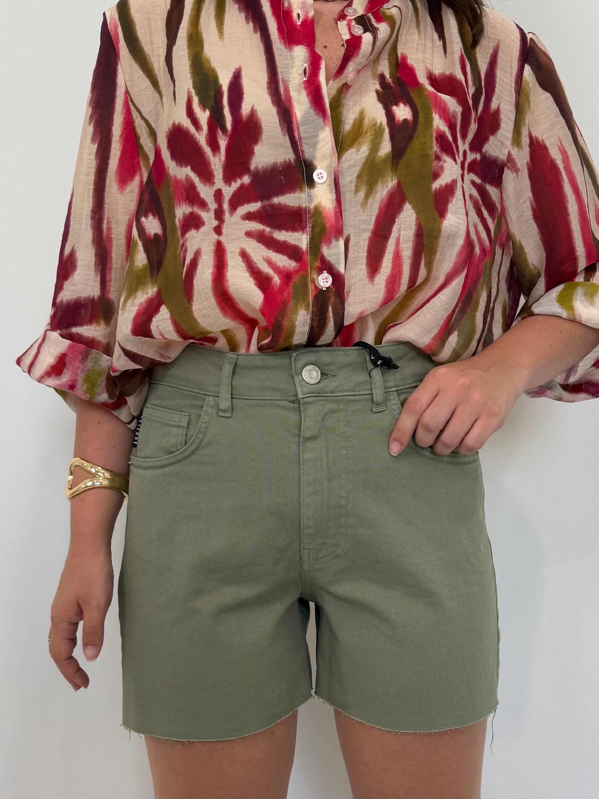 Haveone - Short violet denim verde