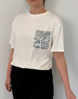 SusyMix - T-shirt taschino paillettes argento