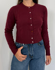 SusyMix - Cardigan con bottoni gioiello bordeaux