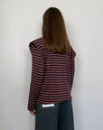 Haveone - Maglia spalline righe viola