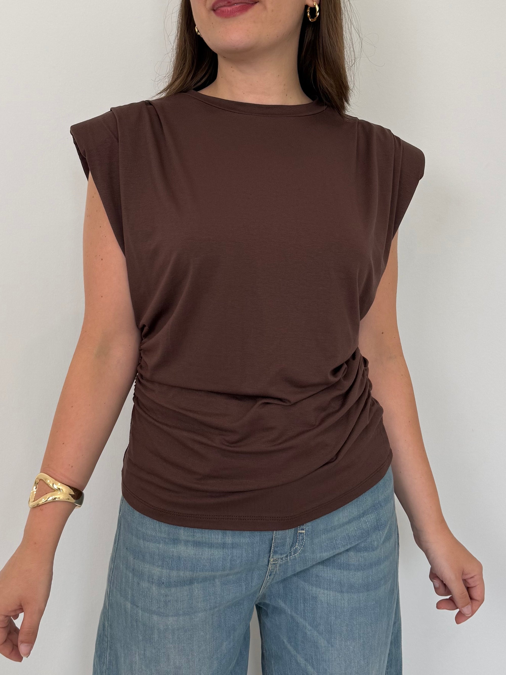 SusyMix - Maglia con spalline moro
