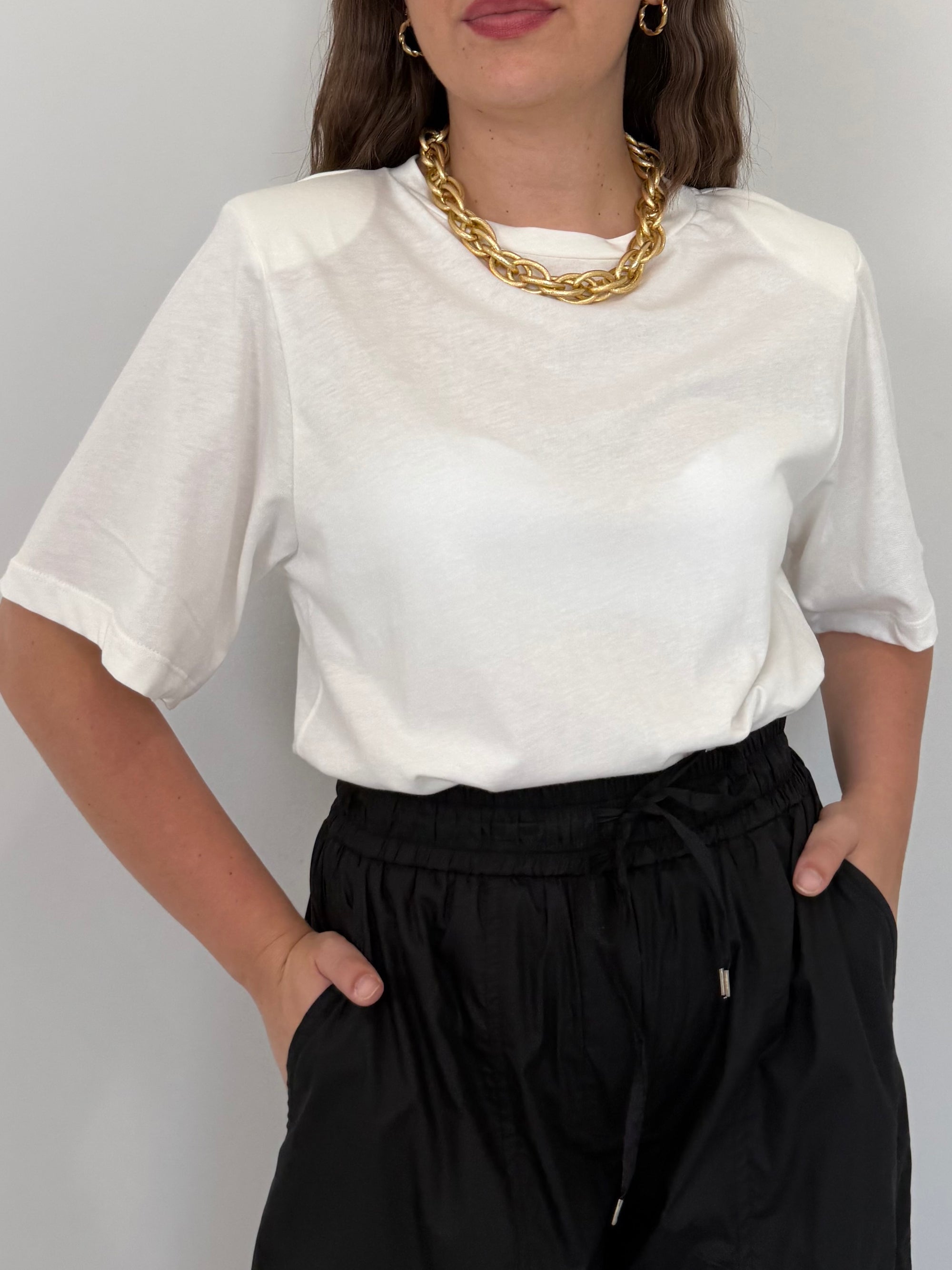 Haveone - T-shirt a body con spalline bianca
