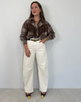 Tensione In - Pantalone barrel panna