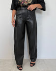 SusyMix - Pantalone similpelle no stellina nero