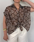 SusyMix - Camicia etnica con fiocco
