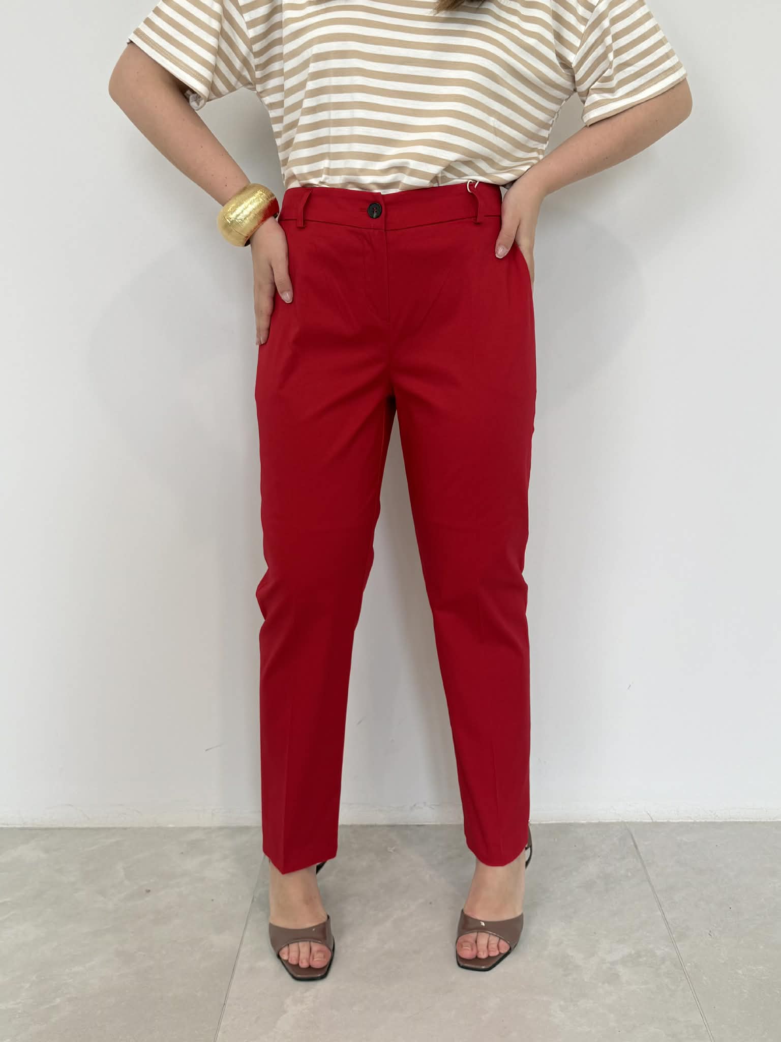 Motel - Pantalone chino in cotone rosso