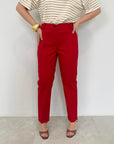 Motel - Pantalone chino in cotone rosso
