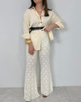 Haveone - Pantalone flare in pizzo