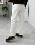 Tensione In - Pantalone Tom in velluto bianco