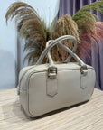 CIvico23 - Borsa baguette vera pelle panna