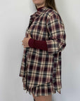 Haveone - Camicia flanella check bordeaux