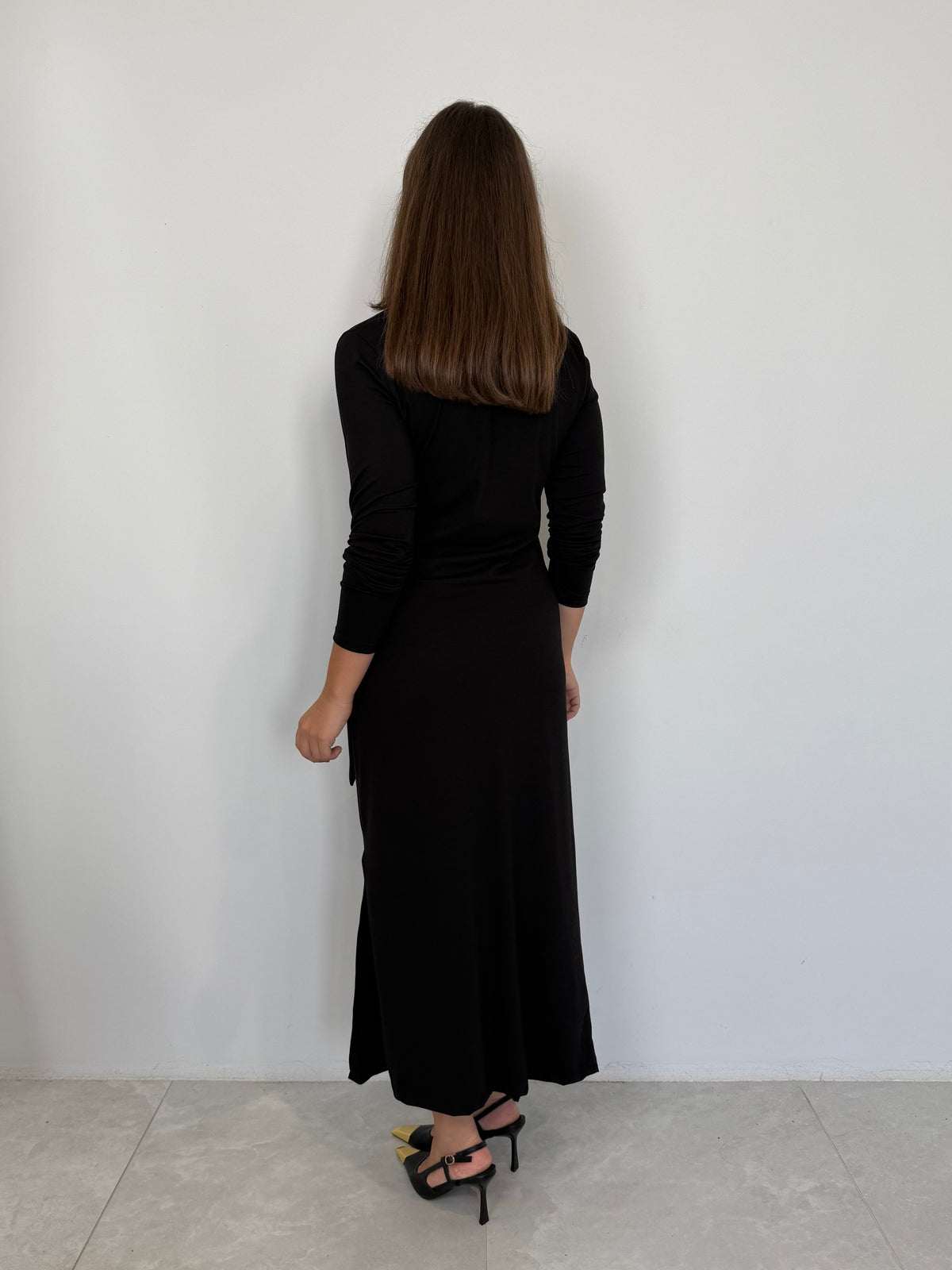 Haveone - Abito in cotone con fiocco nero