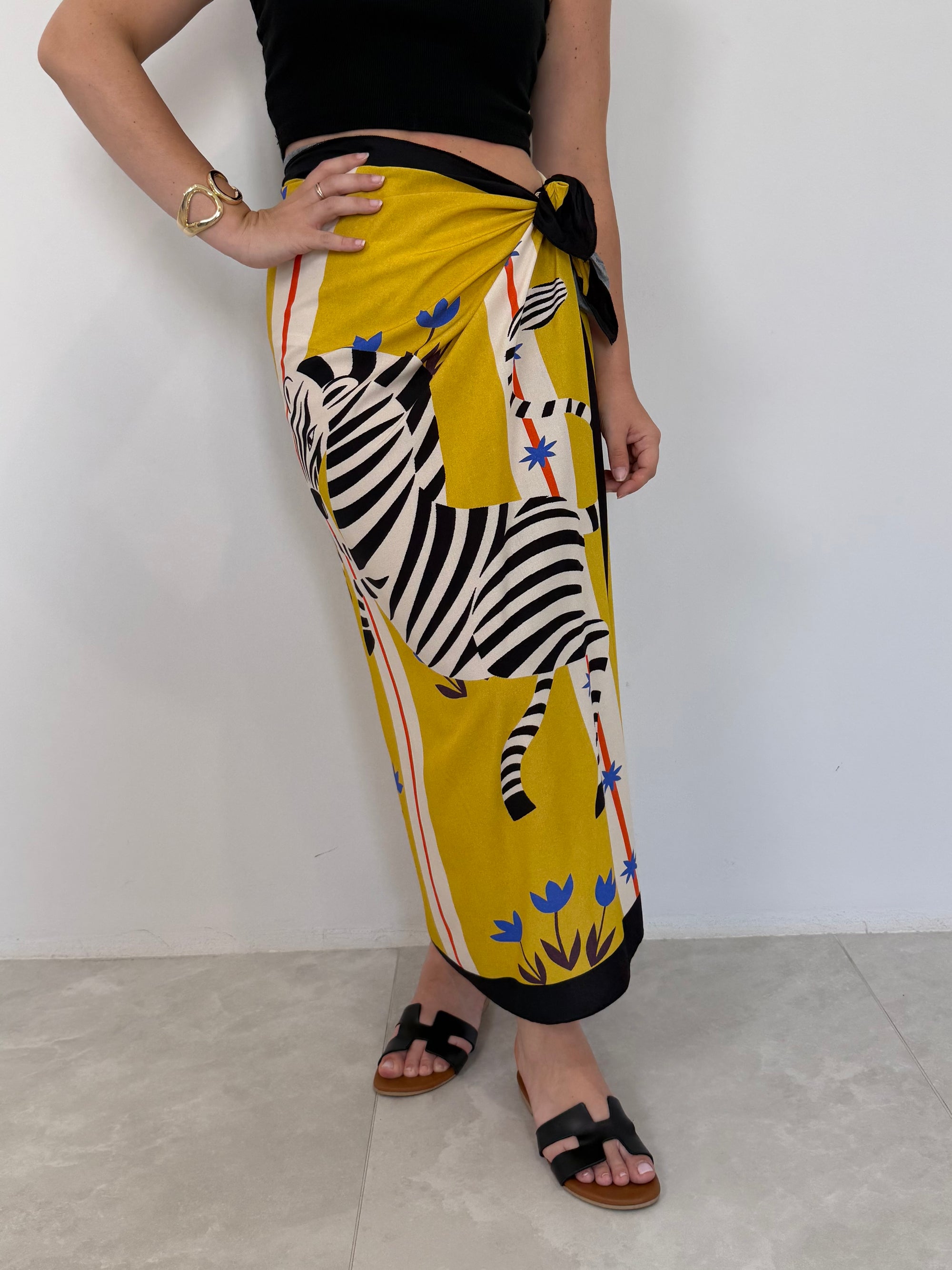 Haveone - Gonna pareo lunga con zebre gialle