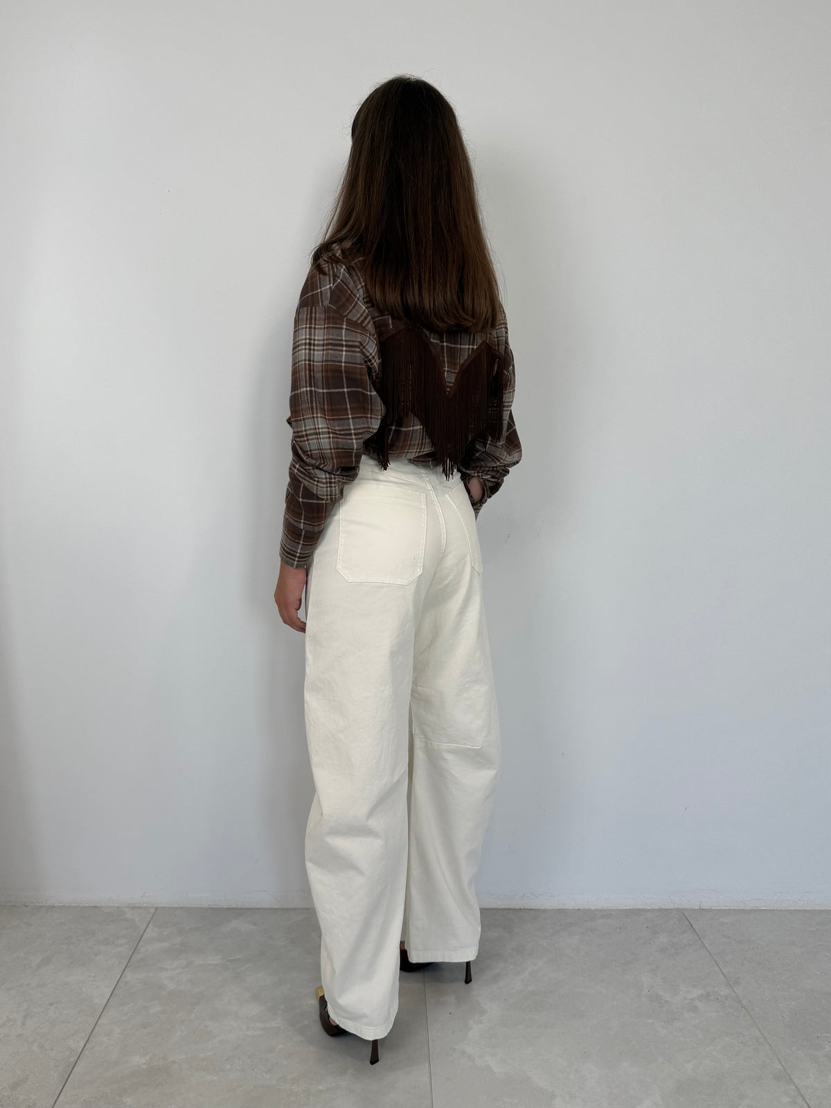 Tensione In - Pantalone barrel panna