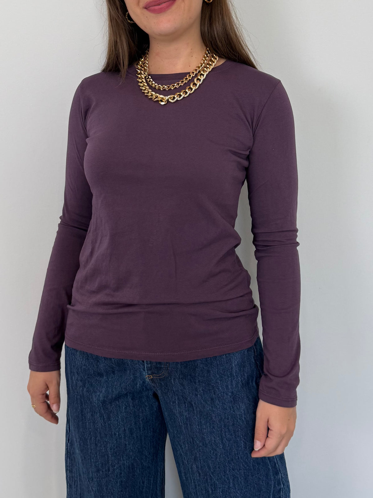 SusyMix - Maglia slim manica lunga vino
