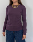 SusyMix - Maglia slim manica lunga vino