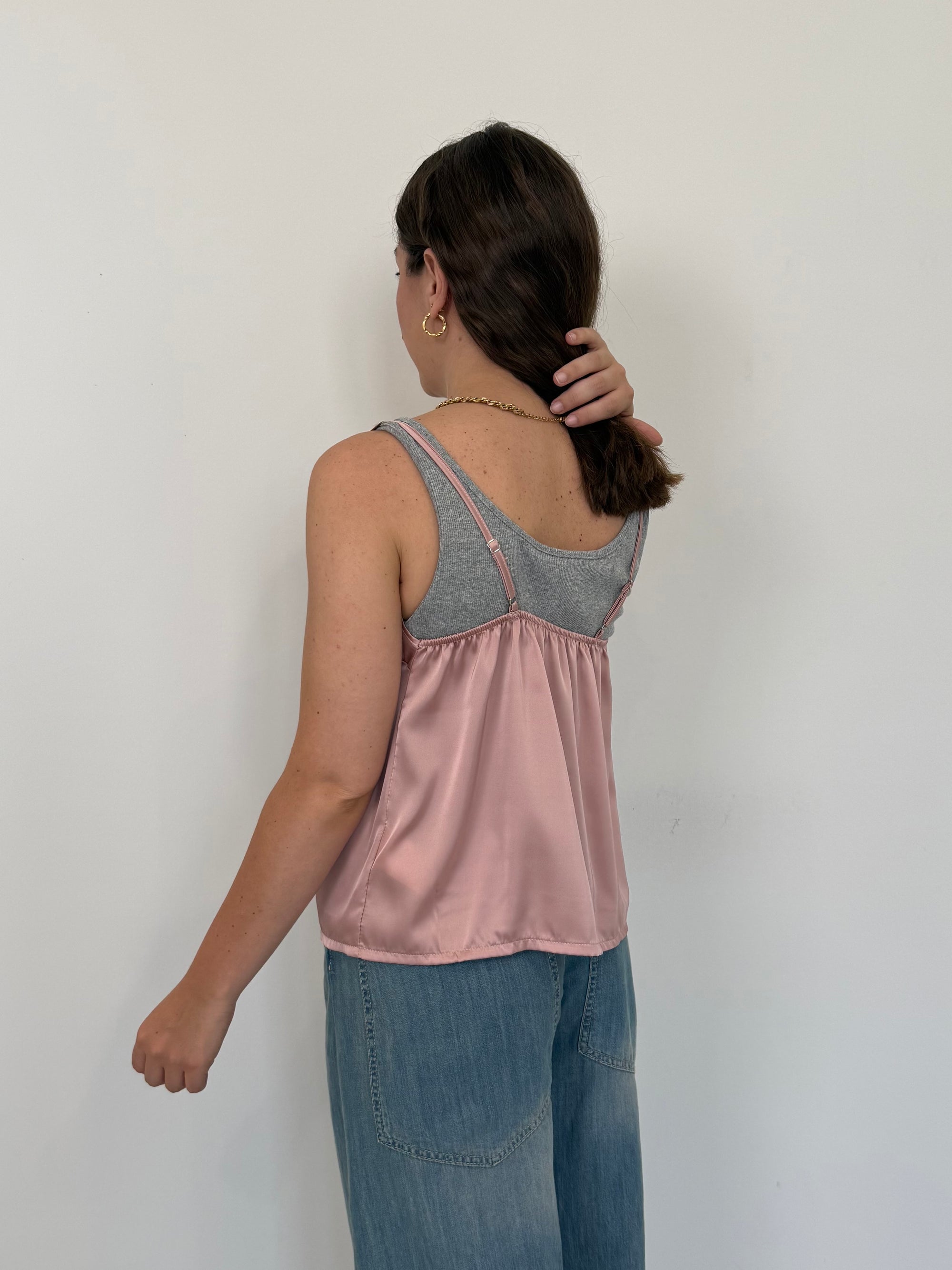 Haveone - Canotta doppia rosa/grigia