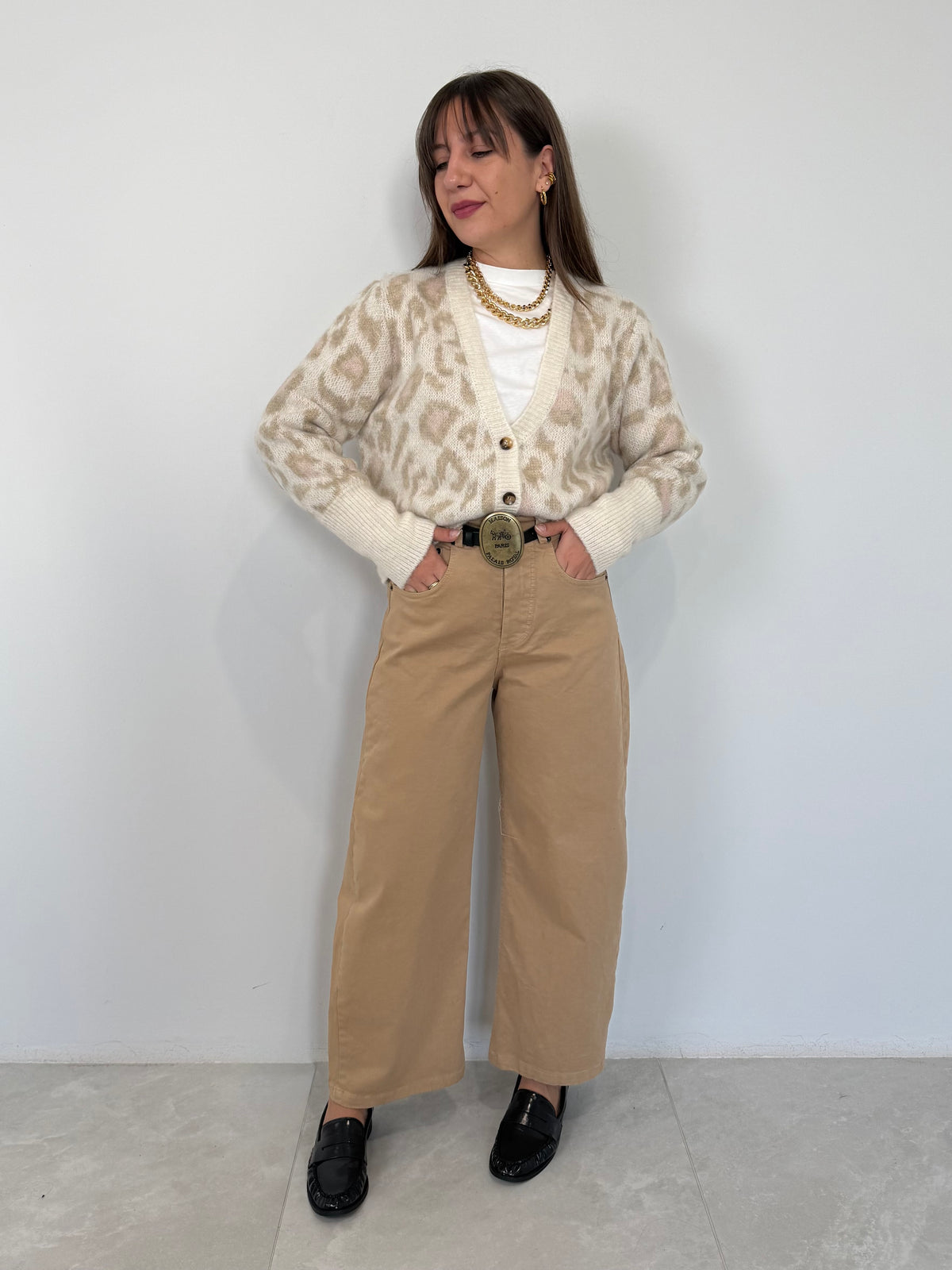 Tensione In - Jeans barrel cammello