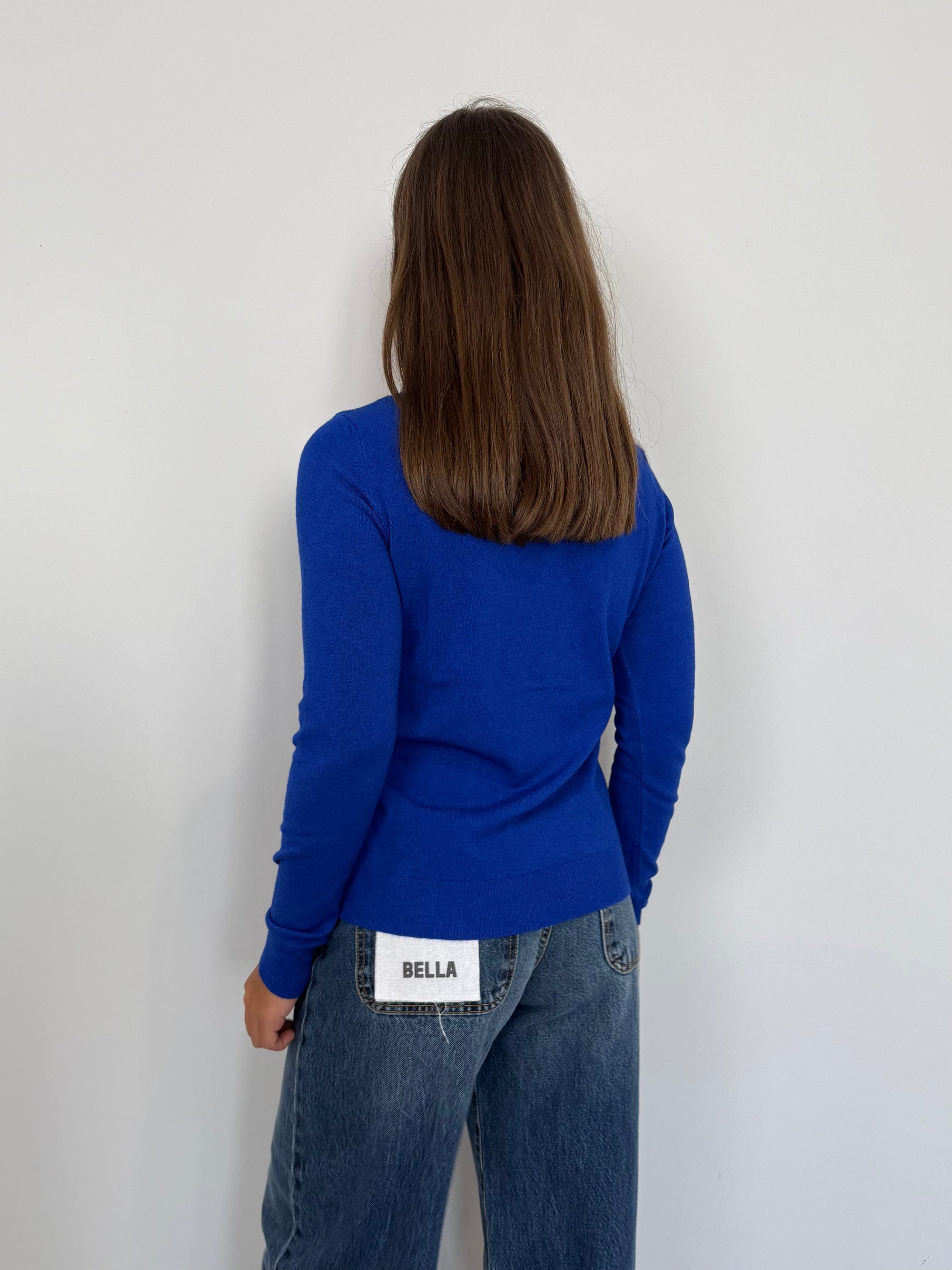 Haveone - Maglioncino basic girocollo blu
