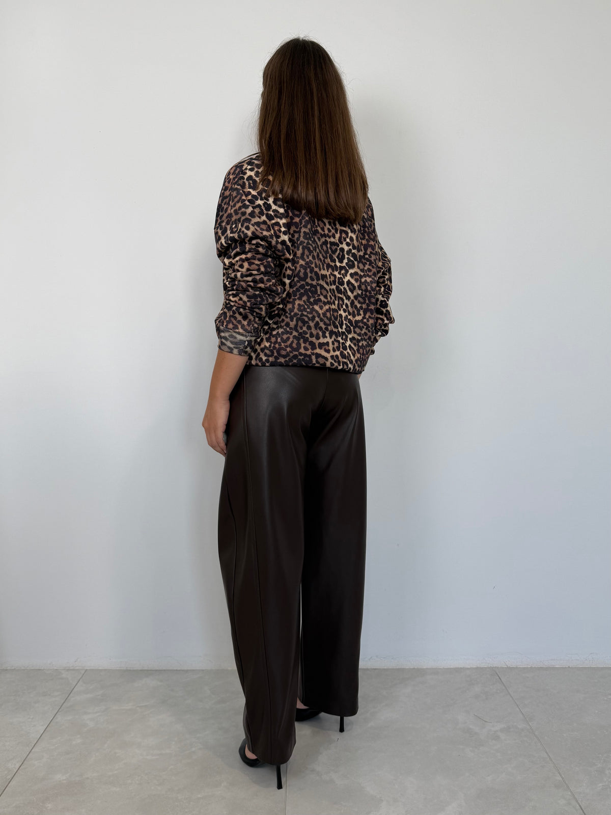 SusyMix - Pantalone similpelle no stellina moro