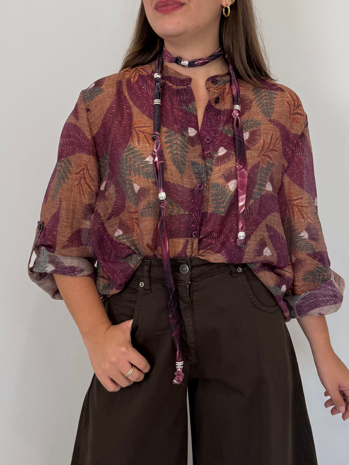 Haveone - Camicia palme con collana