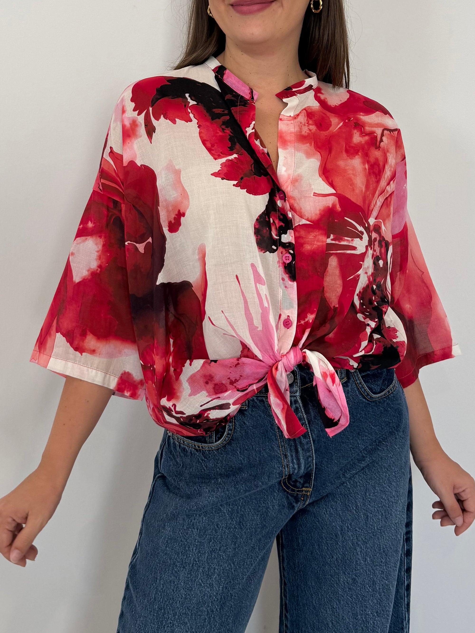 Tensione - Camicia orchidea corallo