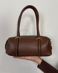 Civico23 - Borsa a spalla in vera pelle cioccolato