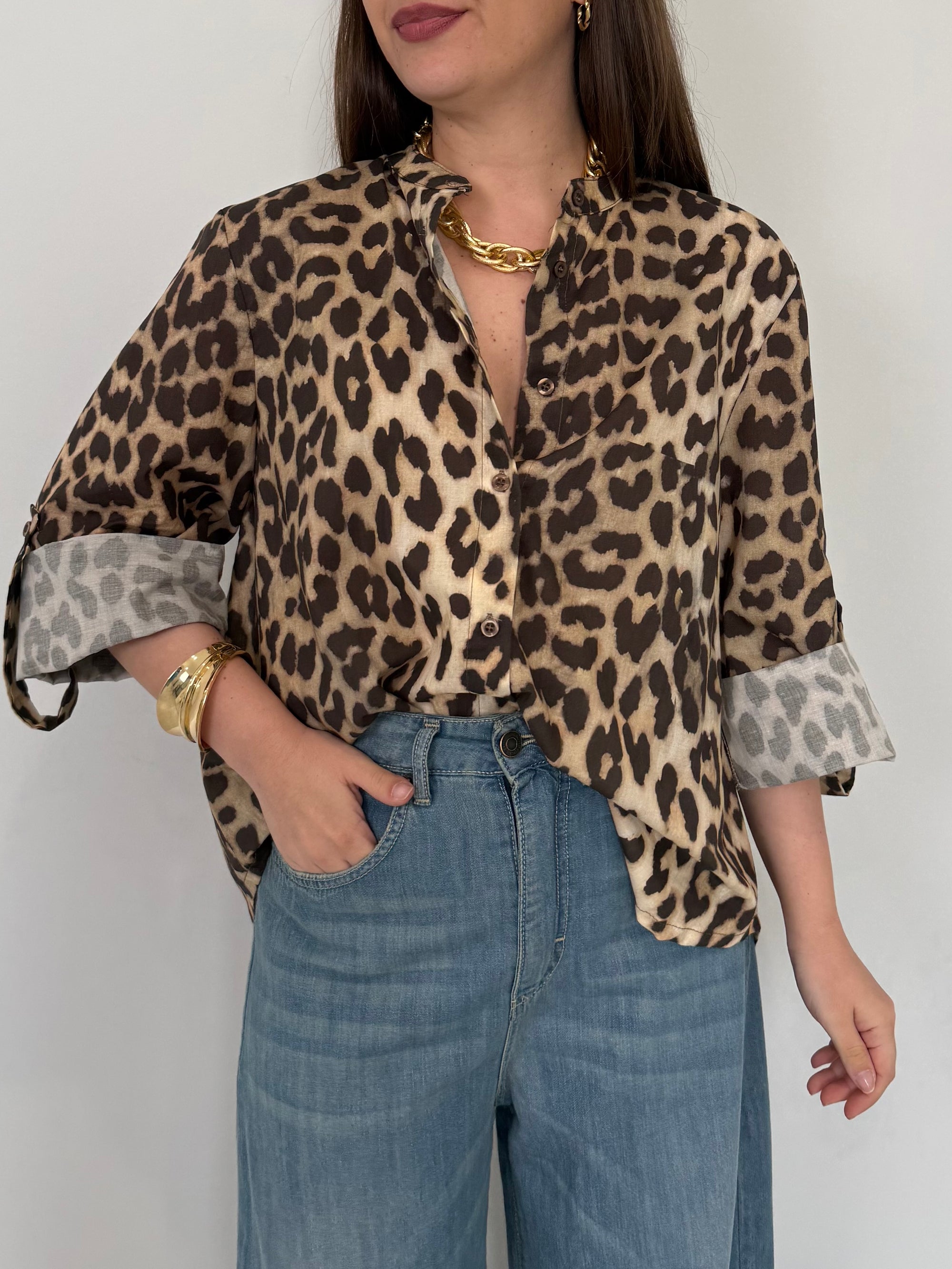 Haveone - Camicia in cotone maculata