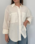 Haveone - Camicia leggera in cotone burro