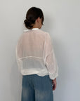 Tensione In - Camicia in seta con ricamo tono su tono