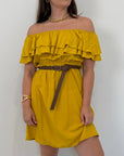 Kontatto - Abito shiffer con balze giallo