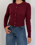 SusyMix - Cardigan con bottoni gioiello bordeaux