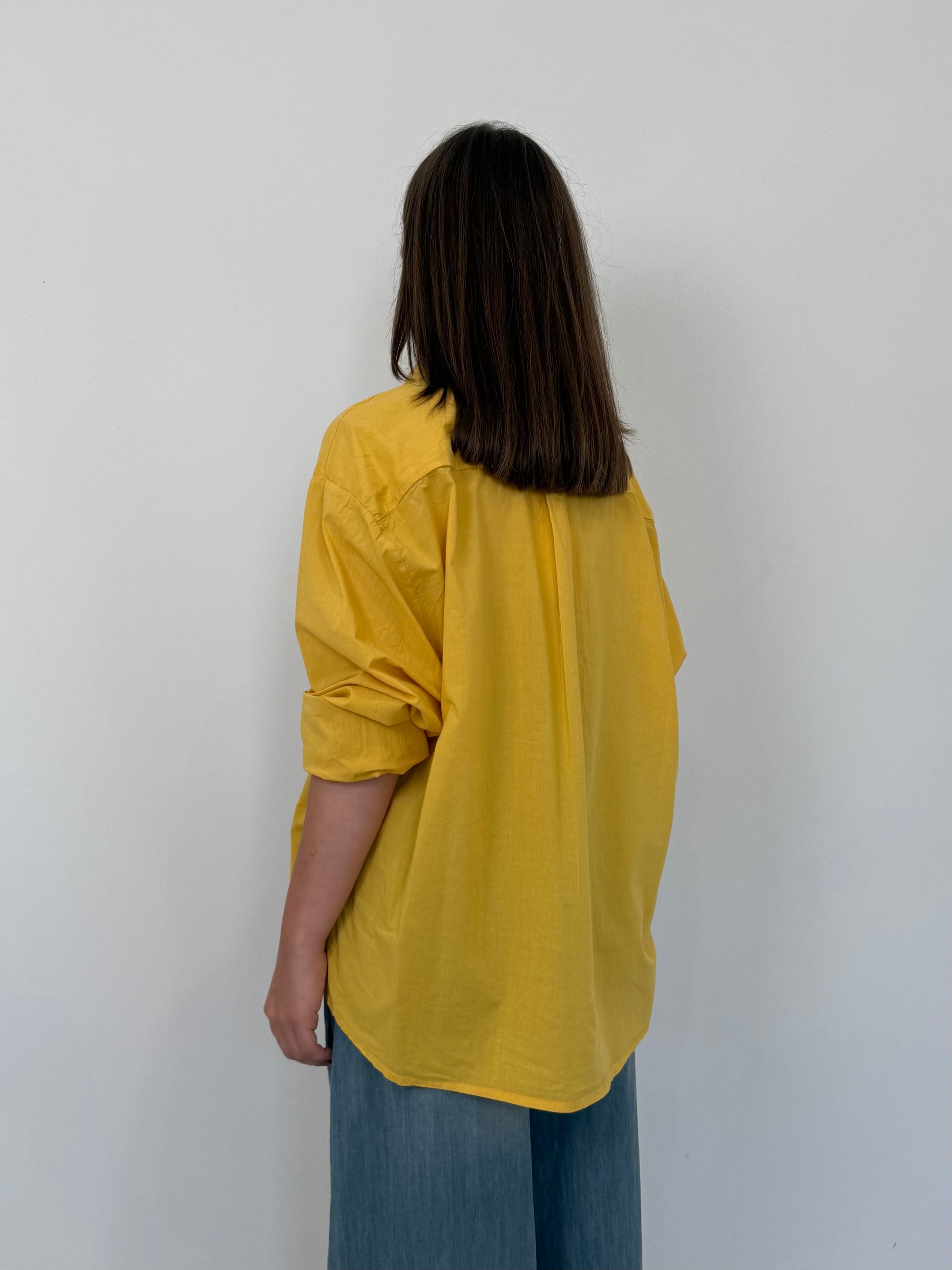 Haveone - Camicia leggera in cotone gialla