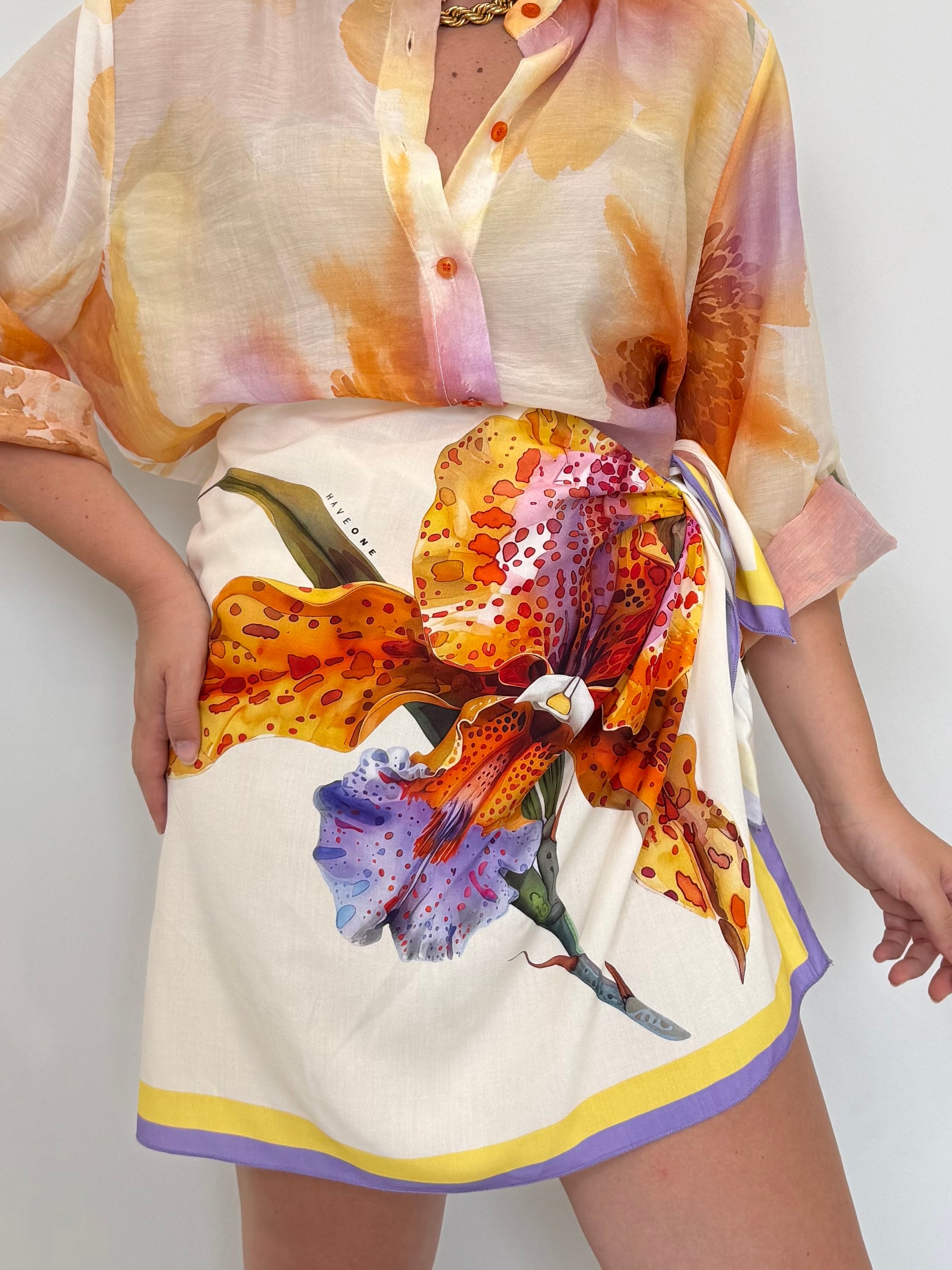 Haveone - Gonna pareo orchidea arancio