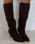 Stivale tubolare suede moro