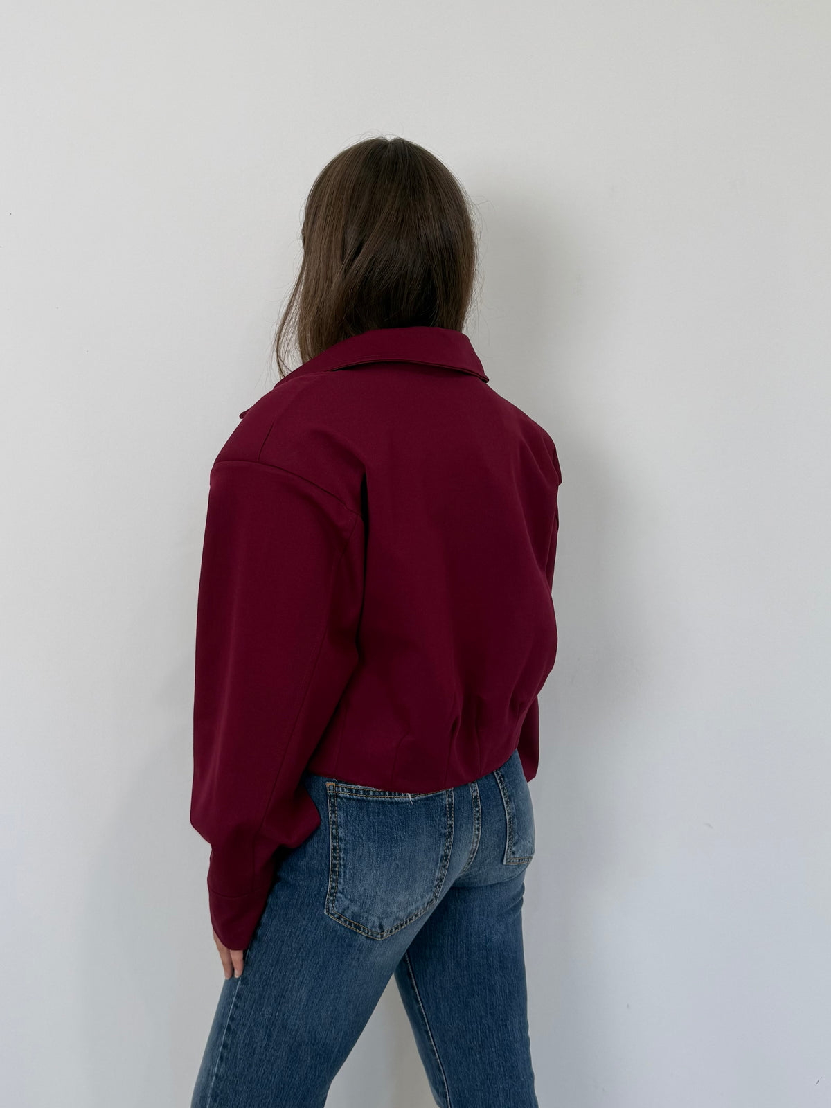 Haveone - Felpa con spalline molto imbottite bordeaux