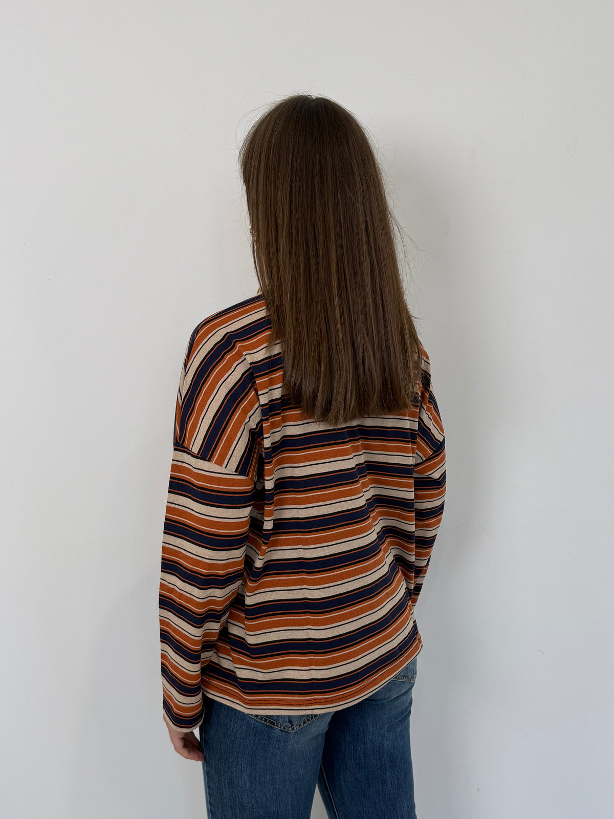 Motel - Maglia  riga mattone e blu