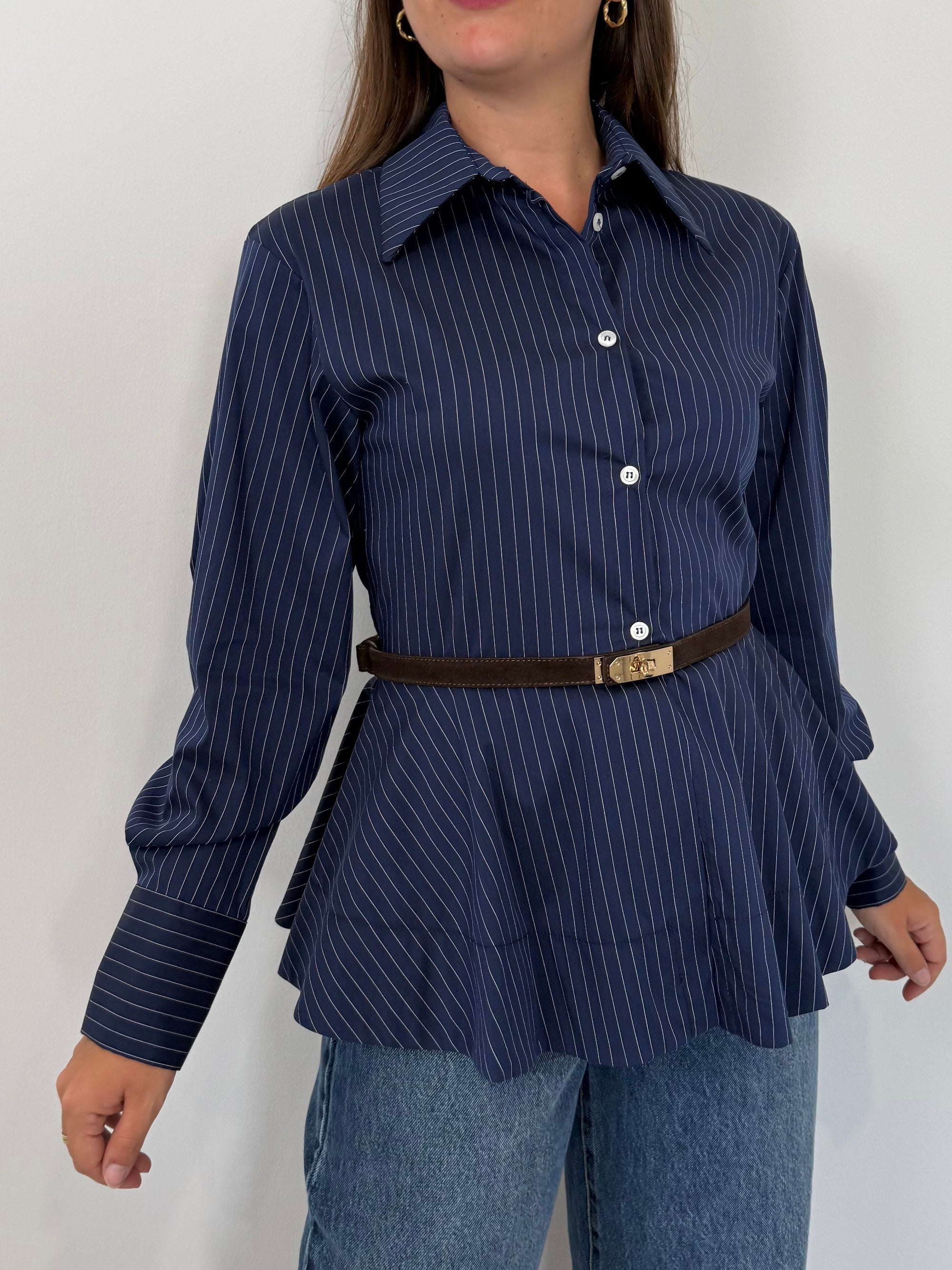 SusyMix - Camicia bacchette peplum blu