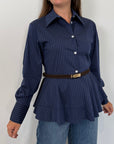 SusyMix - Camicia bacchette peplum blu