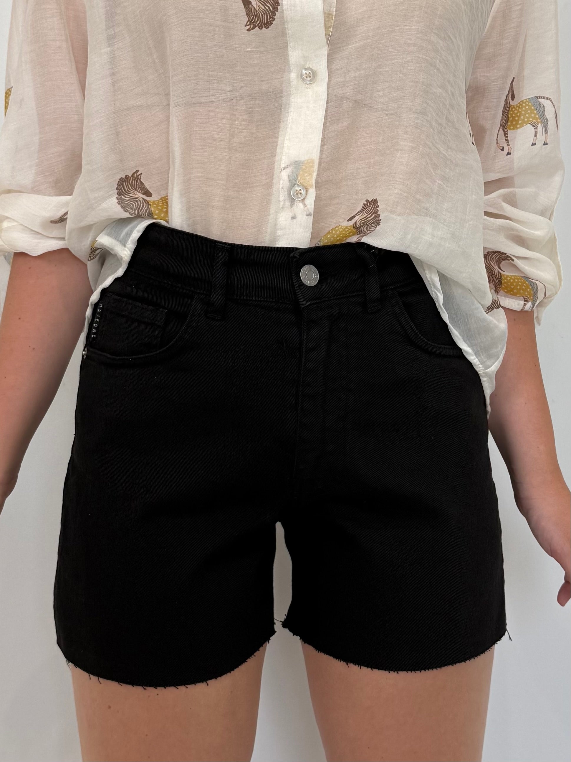 Haveone - Short violet denim nero