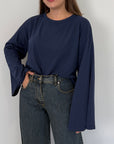 Haveone - Maglia manica trapezio blu