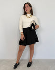 Haveone - Gonna con short pieghe nero
