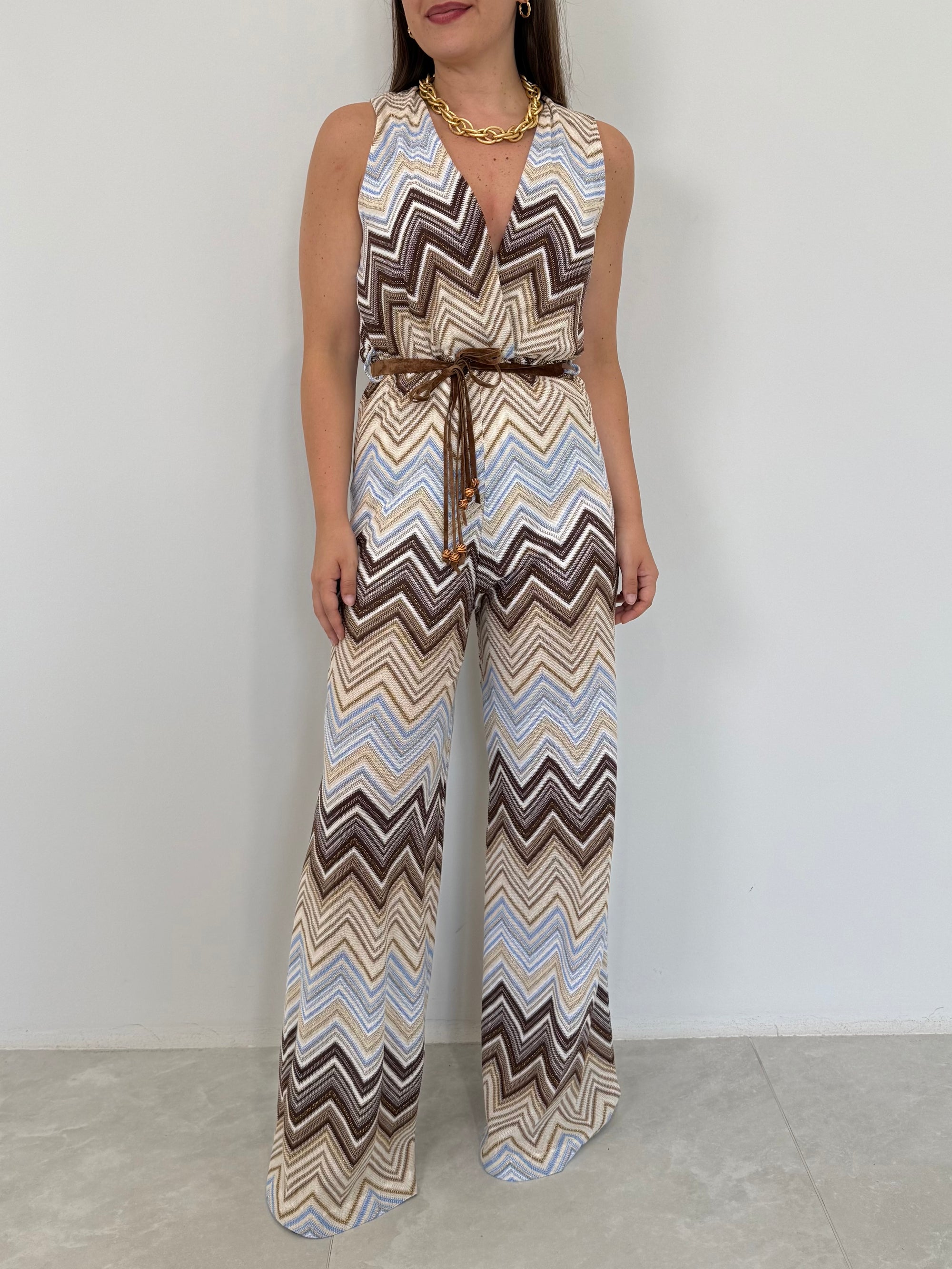 Tensione In - Tuta zigzag azzurra