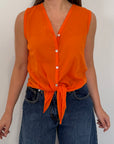 Tensione In - Camicia smanicata papaya