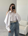 Haveone - Camicia con manica a farfalla e cutout