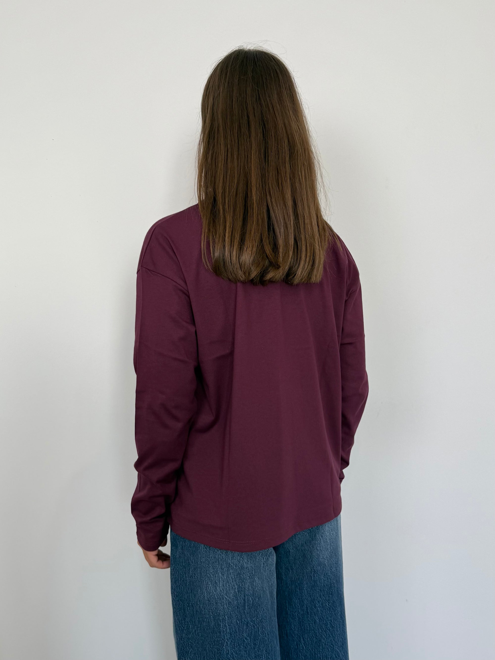 SusyMix - Maglia scatola manica lunga vino