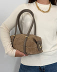 Civico23 - Borsa a spalla in vera pelle cocco taupe