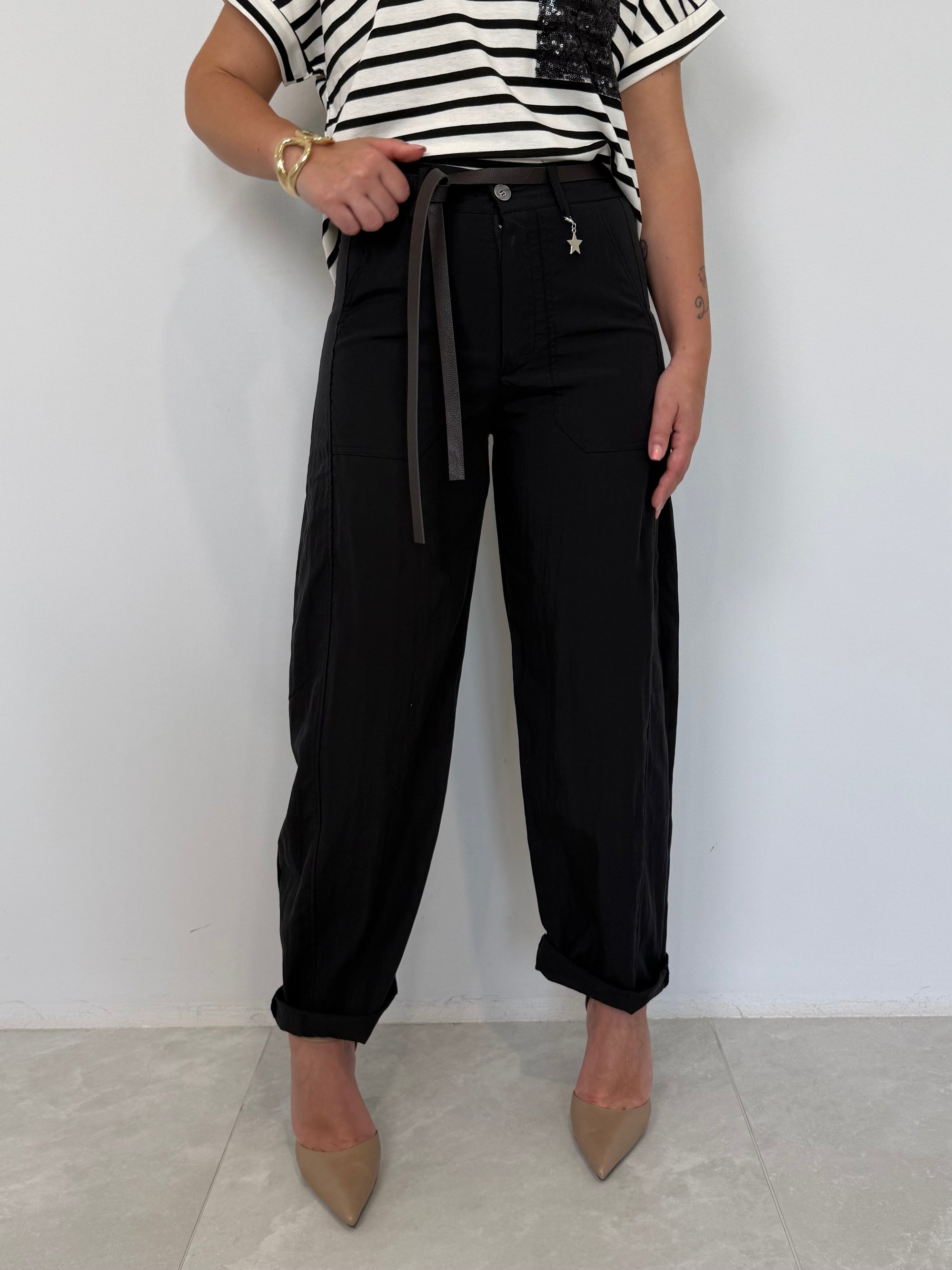 SusyMix - Pantalone stellina paracudete nero